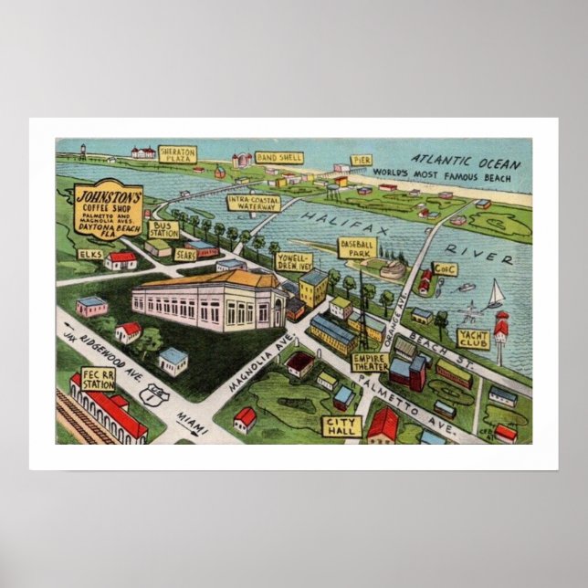 Vintage Daytona Beach 12x16 Poster Imprimer (Devant)
