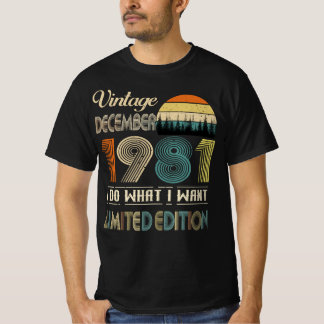 Vintage Décembre 1981 T-Shirt style rétro Annivers