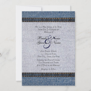 Vintage Denim Jeans Faire-part de mariage