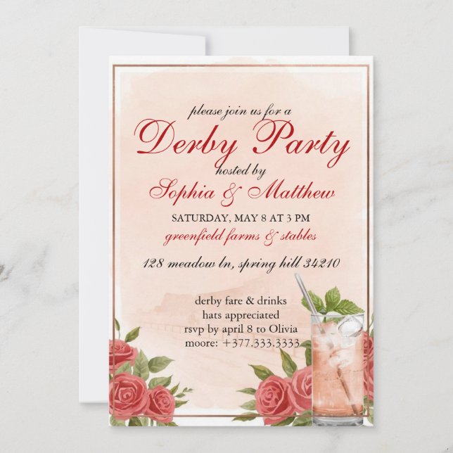 Vintage Derby Horse Racing Party Invitation 2026  (Devant)