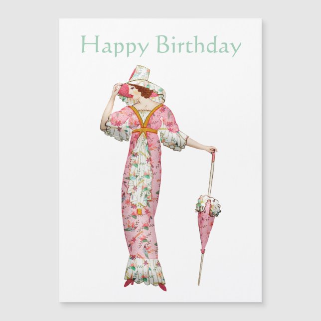 Vintage des années 1900 femme Joyeux anniversaire (Devant)