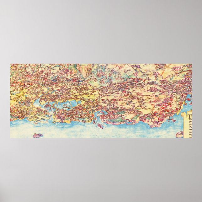 Vintage Detailed Pictorial California Map Poster (Devant)