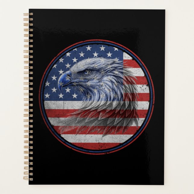 Vintage Distressed American Flag Eagle  (Devant)
