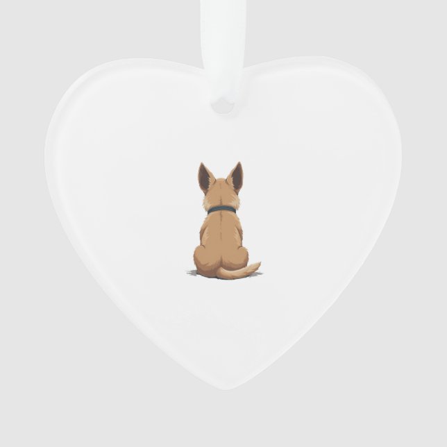 Vintage Dog Back View Illustration with Big Ears P (devant)