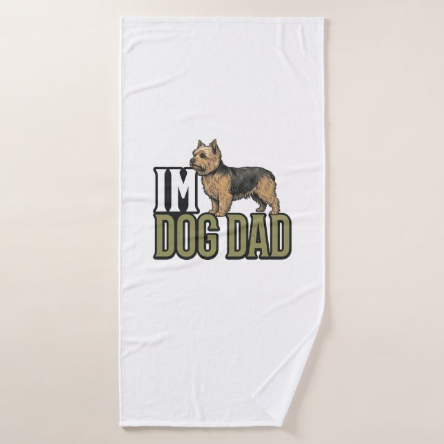 Vintage Dog Dad Terrier Engraving Shirt Design_1 (Serviette de bain)