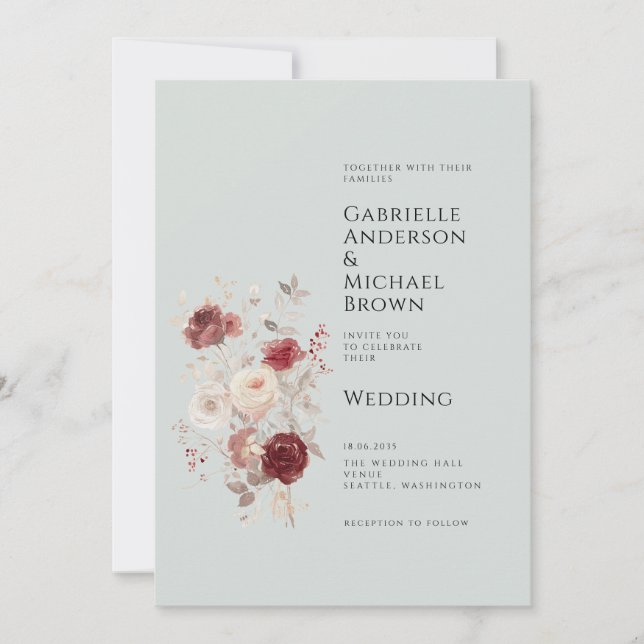 Vintage Dove Gray Pale Ash Pastel Invitation (Devant)