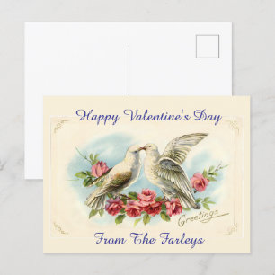 Vintage Doves Valentine's Day Carte postale