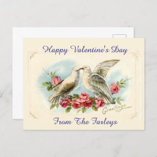 Vintage Doves Valentine's Day Carte postale