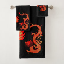 Vintage Dragon Holiday rouge et noir
