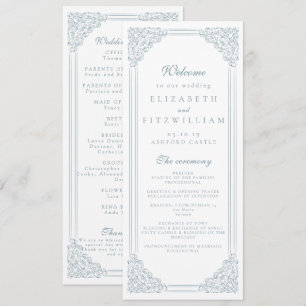 Vintage Dusty Blue Frame Elegant Script Mariage