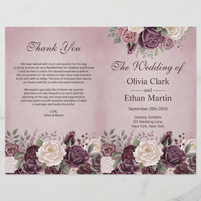 Vintage Dusty Rose florissant (Devant)