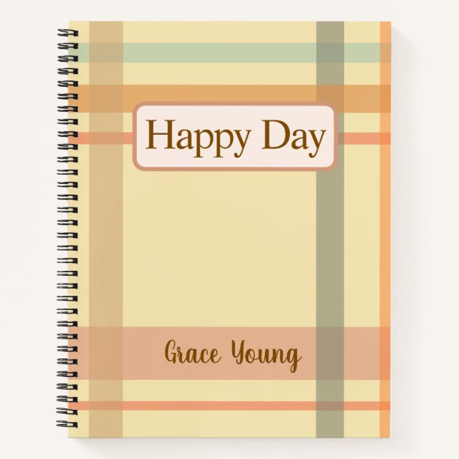 Vintage Earth Tone Flannel Plaid Daily Journal (Devant)