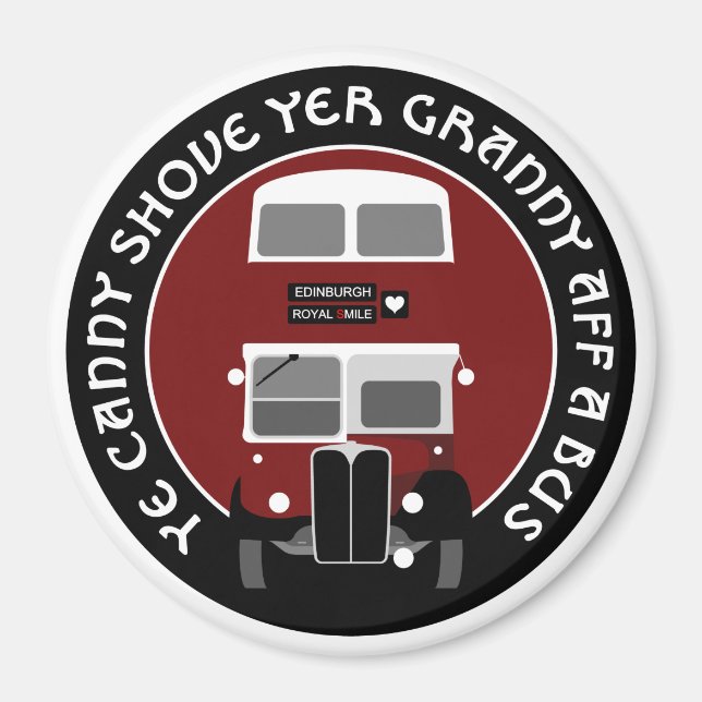 Vintage Édimbourg Bus à deux étages Magnet (Devant)