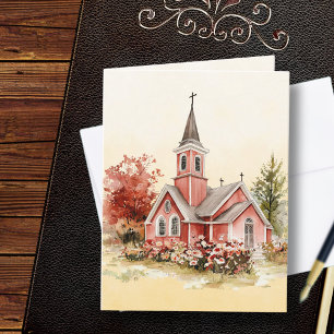 Vintage Église Bible Verse Automne