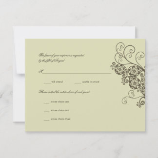 Vintage Elegant Boho Floral Paisley Wedding RSVP