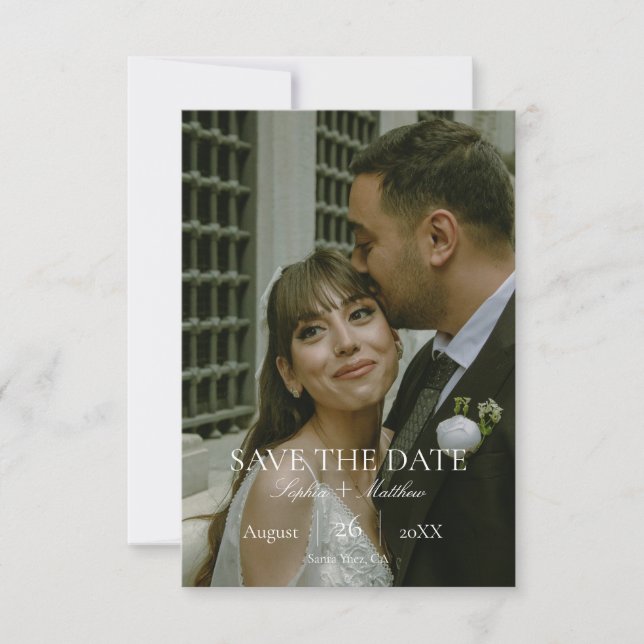 Vintage Elegant Custom Photo Wedding Save The Date (Devant)
