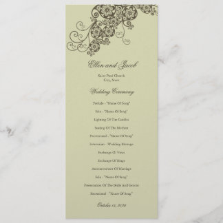 Vintage Élégant Floral Paisley Wedding Programme
