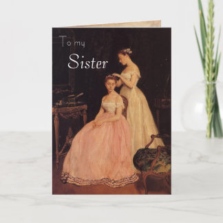 Vintage Elegant Soeur Carte Anniversaire