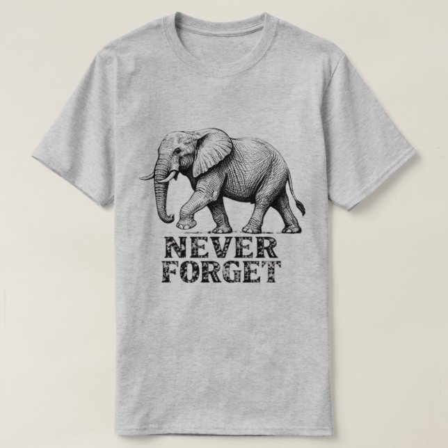 Vintage Elephant Never Forget Graphic T-Shirt  (Design devant)