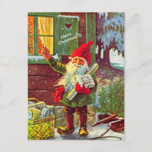 Vintage Elf Swedish Gnome Tomte (copie) Carte post