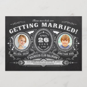 Vintage Enfants Photo Mariage Invitations Tableau