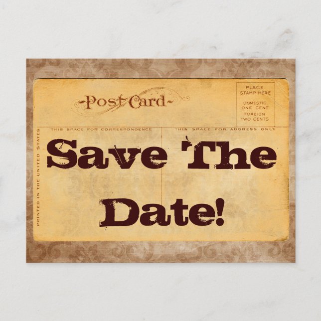 Vintage Enregistrer La Date ! Invitations cartes p (Devant)