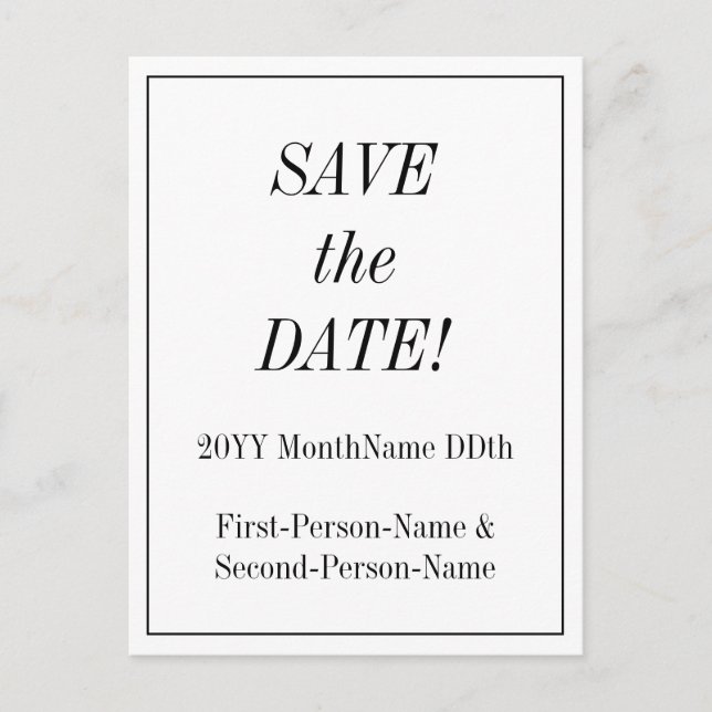 Vintage "ENREGISTREZ LA DATE !" Carte postale (Devant)