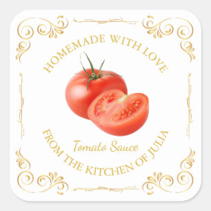 Vintage Étiquette Carré de sauce tomate maison