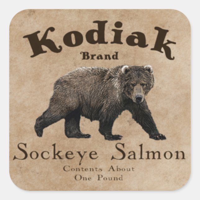 Vintage Étiquette Saumon Kodiak (Devant)