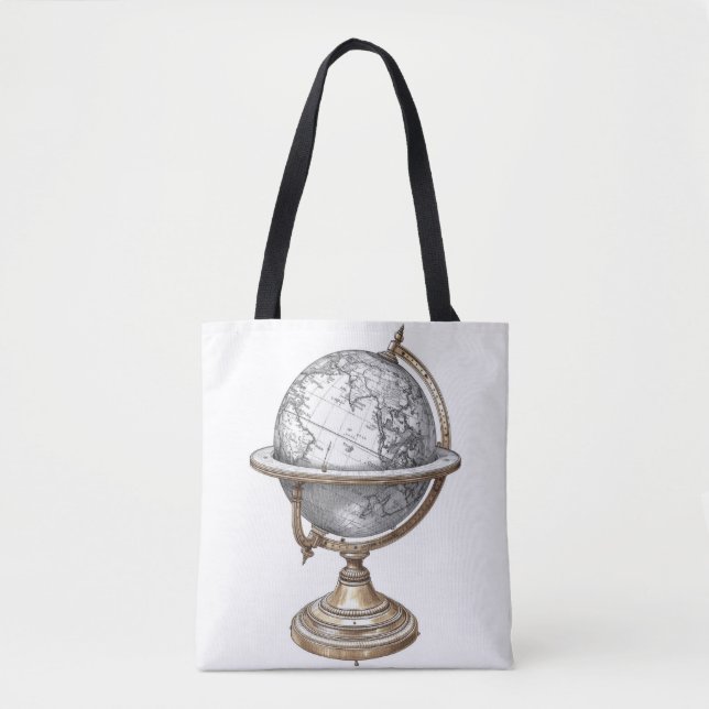 Vintage Explorer Antique Globe Graphic Tote Bag (Devant)