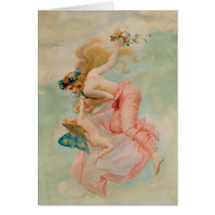 Vintage - Fairy & Angel Meet in the Sky,