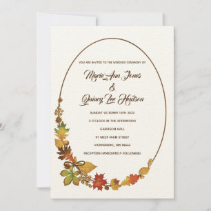 Vintage Fall quitte Wedding Invitations Ecru Paper