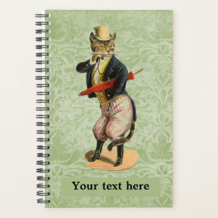 Vintage Fancy Chat vêtu Planificateur personnalisa