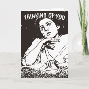 VINTAGE FEMME PENSE À VOUS, CARTES DE SALUT