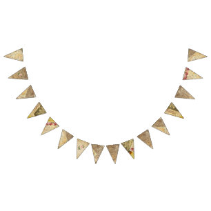 Vintage feuille Musique rose rose fête drapeau