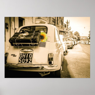 Vintage Fiat 500, Cinquecento, en Italie Poster