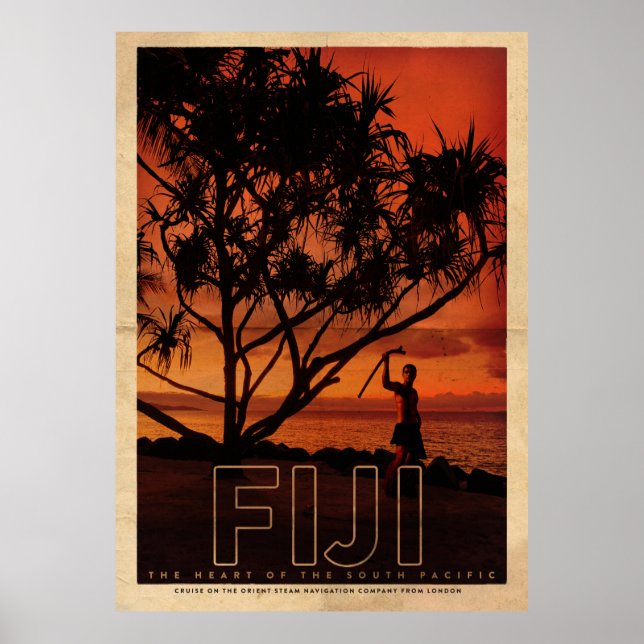 Vintage Fiji Travel Poster (Devant)