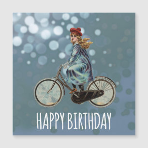 Vintage fille à vélo - Anniversaire