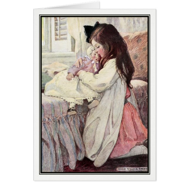 Vintage fille avec poupée par Jessie Willcox Smith (Devant)