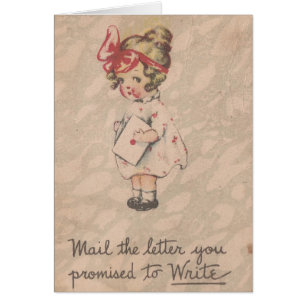Vintage Fille Envoyer La Lettre Que Vous Avez Prom