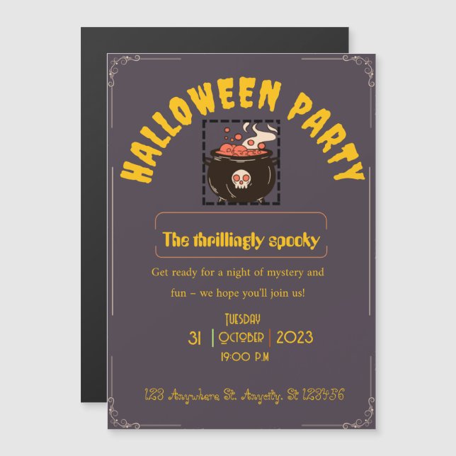 Vintage film d'horreur Halloween fêtes Invitations (Devant / Derrière)