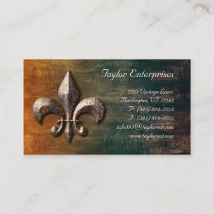 Vintage Fleur de lis Logo Carte de visite