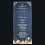 Vintage Floral Blue Chalkboard programme de mariag<br><div class="desc">Vintage Floral Blue Chalkboard Wedding Programme Modèle. (1) Pour plus de personnalisation,  cliquez sur le lien "customiser plus loin" et utilisez notre outil de conception pour modifier ce modèle. (2) Si vous avez besoin d'aide ou d'articles correspondants,  veuillez me contacter.</div>