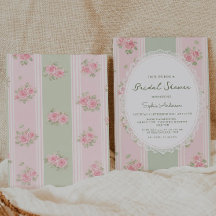 Vintage Floral Bridal Shower Invitation 