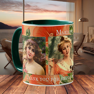 Vintage Floral Bridesmaid Merci photo Mug