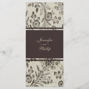 Vintage Floral Cambridge Programme de mariage Brow