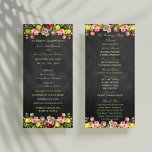 Vintage Floral Chalkboard programme de mariage<br><div class="desc">La collection vintage de mariage en damier fleuri est un design étonnant avec de belles fleurs de style vintage sur un arrière - plan en damier. Ces programmes peuvent être personnalisés pour votre occasion spéciale et rendraient la commande parfaite de service pour tout mariage, douche nuptiale, fête de fiançailles, fête...</div>