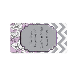 Vintage Floral Chevron Mariage Étiquette à lèvres