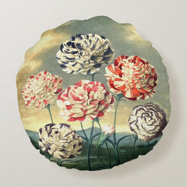 Vintage Floral Coussin rond (Dos)
