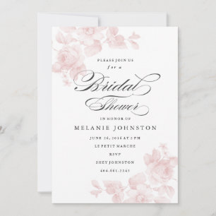 Vintage floral   Invitation de douche nuptiale